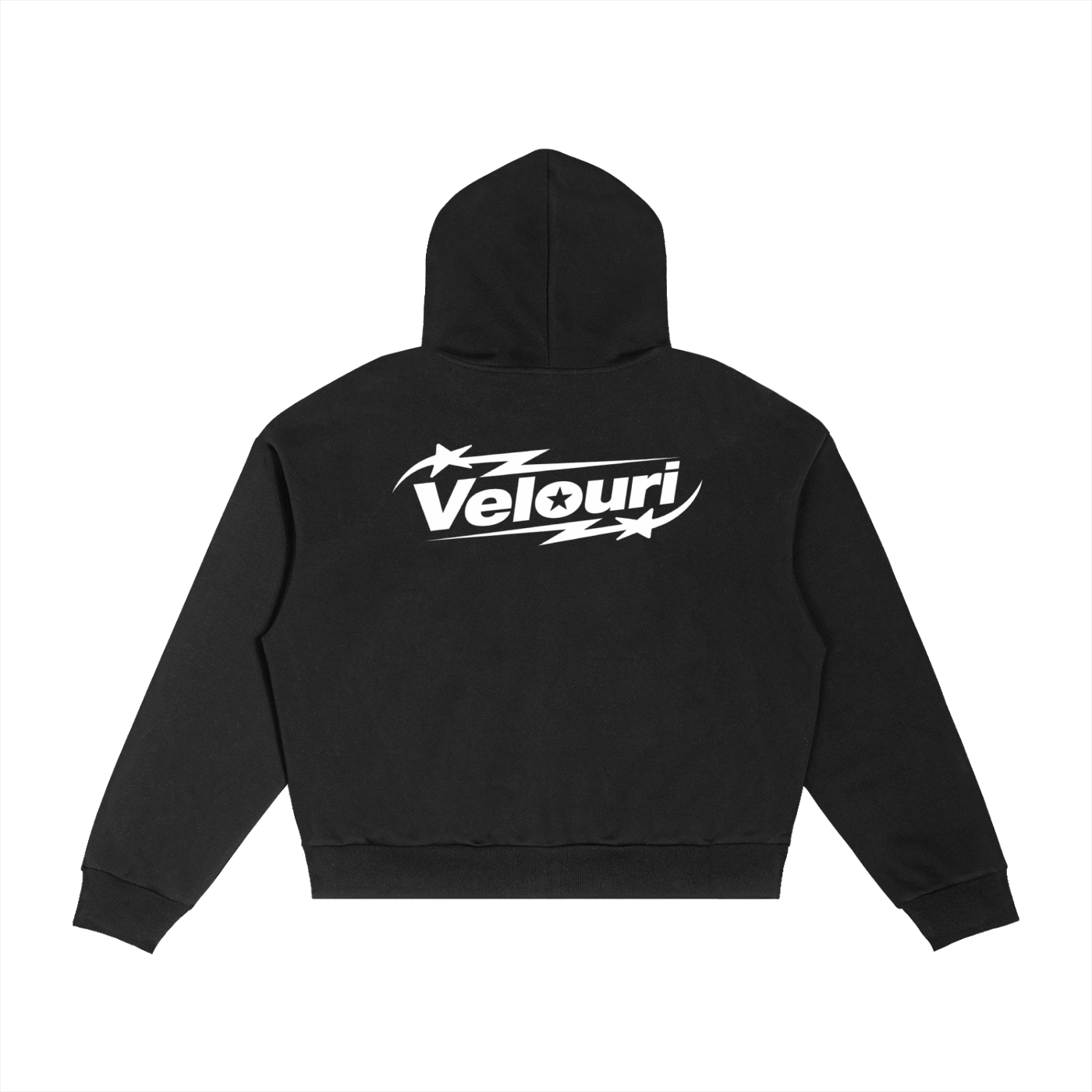 Velouri Grey Plaid Zip Up - Black