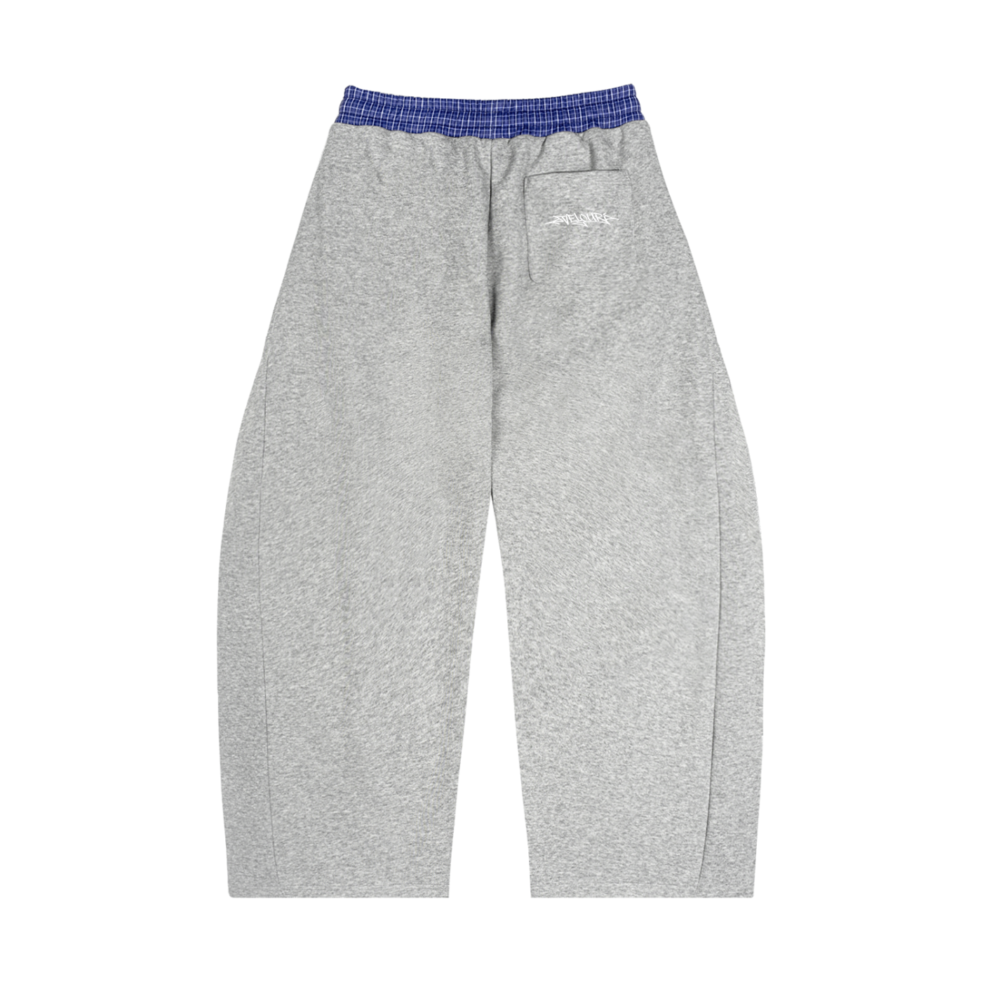 Velouri Graffiti Blue Plaid Baggy Sweatpants - Grey