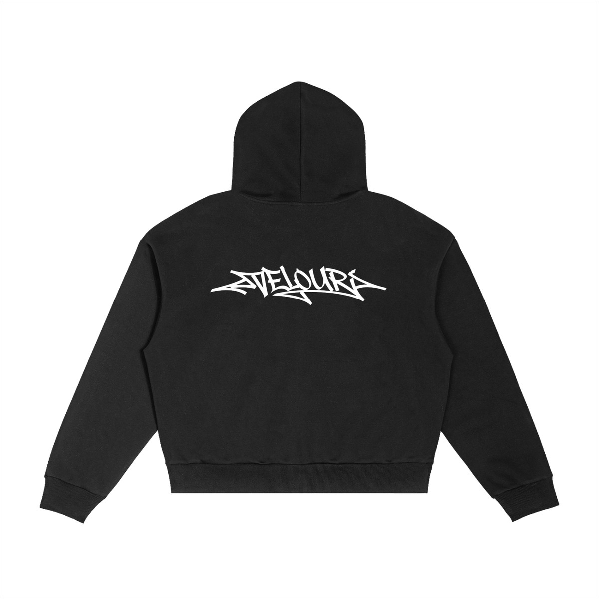 Velouri Graffiti Grey Plaid Zip Up - Black