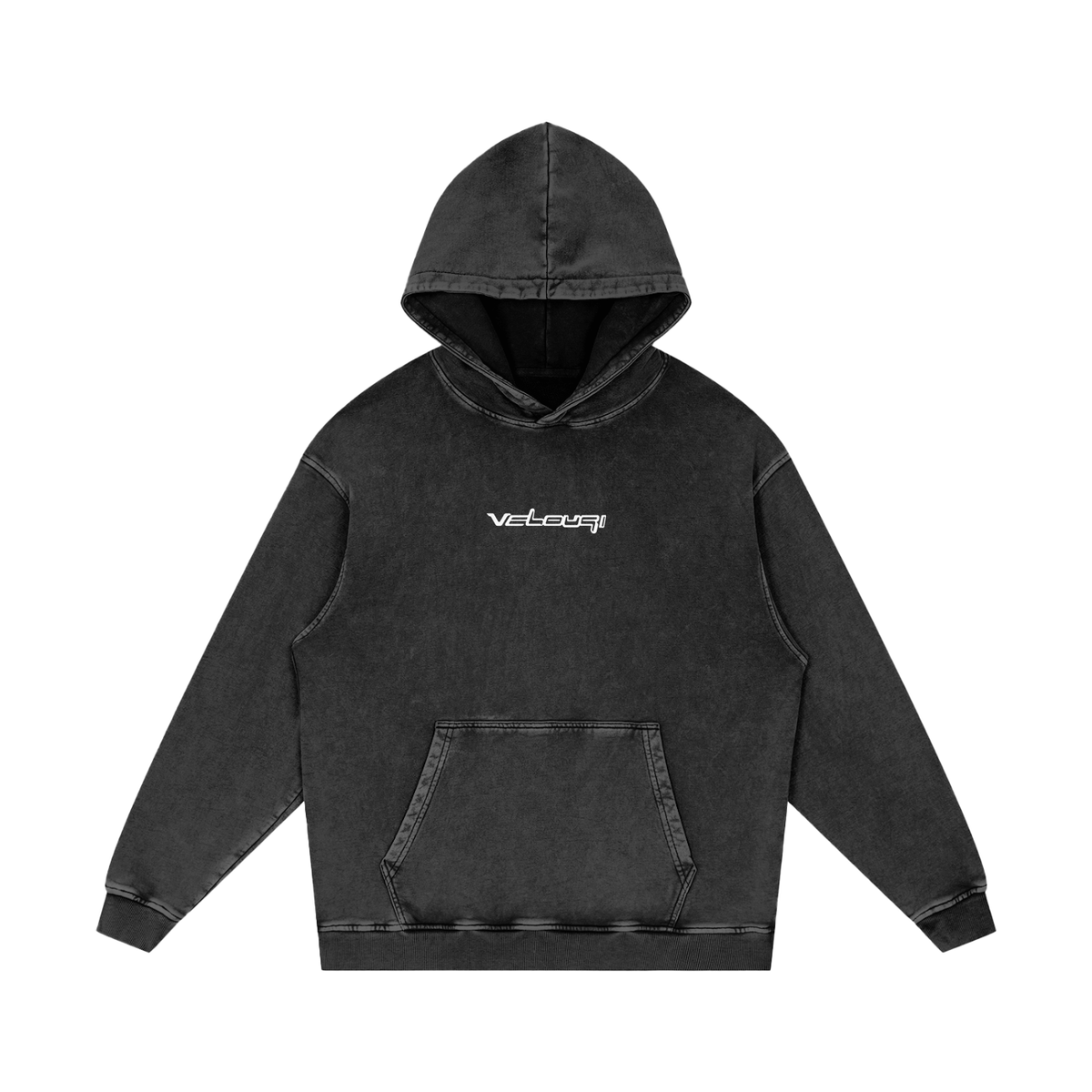 Velouri Washed Hoodie - Black
