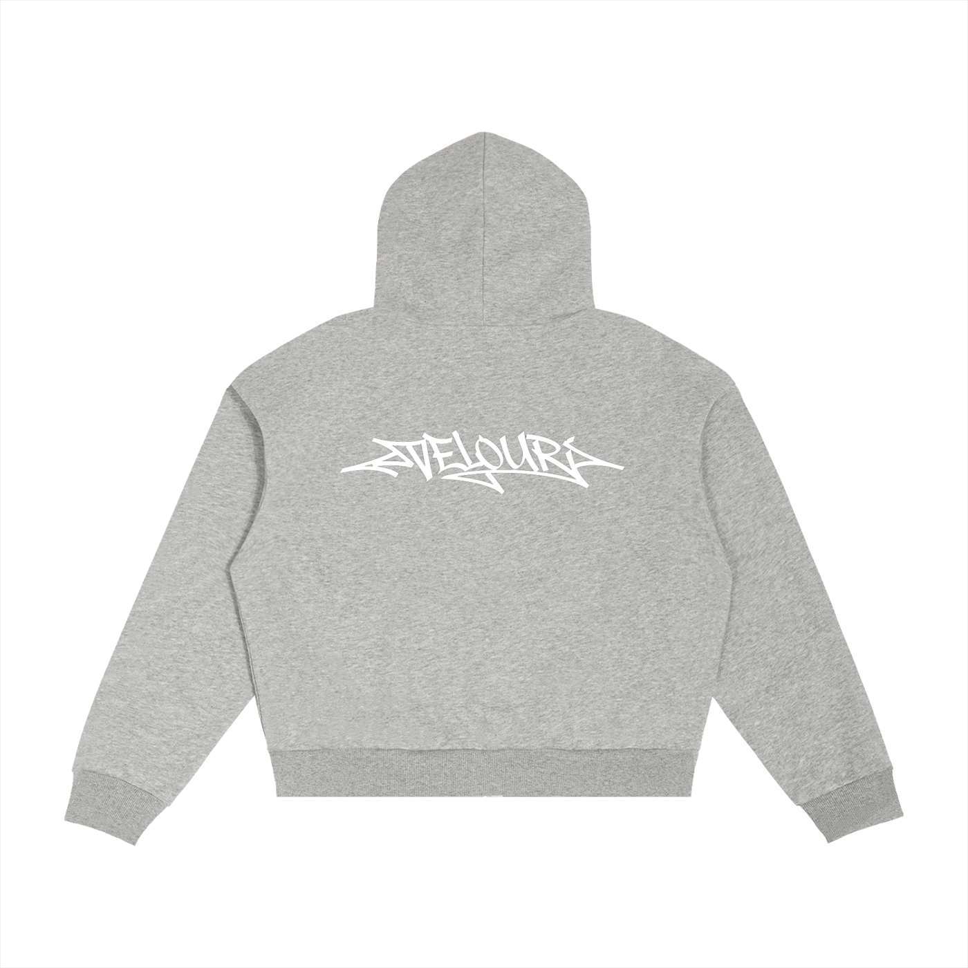 Velouri Graffiti Blue Plaid Zip Up - Grey