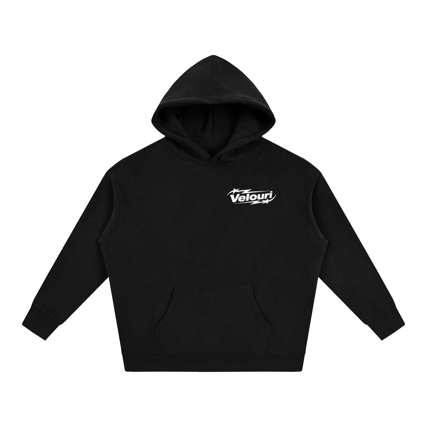 Velouri Fleeced Hoodie - Black