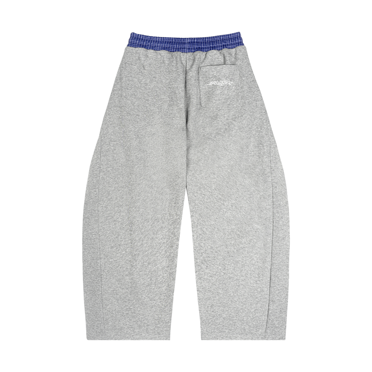 Velouri Graffiti Blue Plaid Baggy Sweatpants - Grey