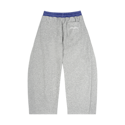 Velouri Graffiti Blue Plaid Baggy Sweatpants - Grey