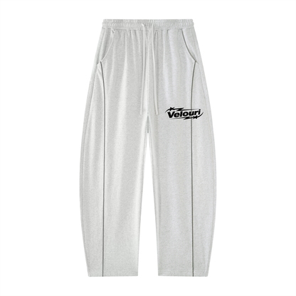 Velouri Striped Baggy Sweatpants - Grey