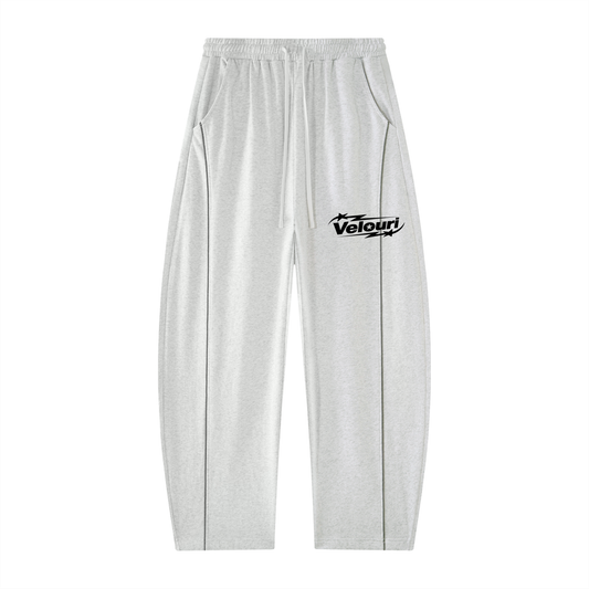 Velouri Striped Baggy Sweatpants - Grey