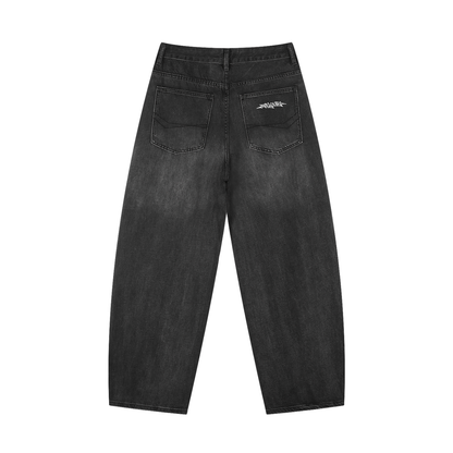 Velouri Baggy Jeans - Black