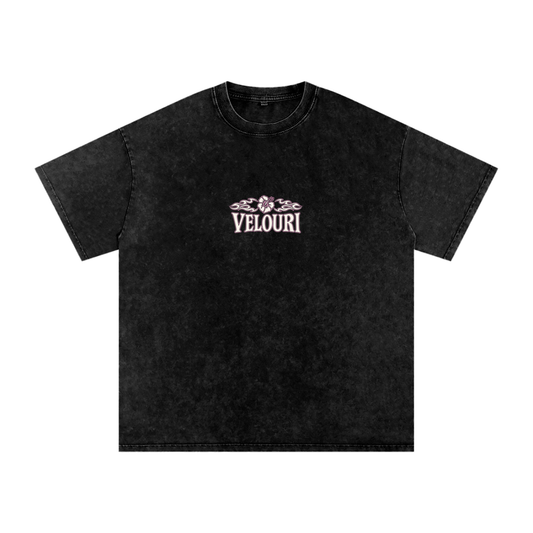 Pink Hibiscus Velouri Washed Tee