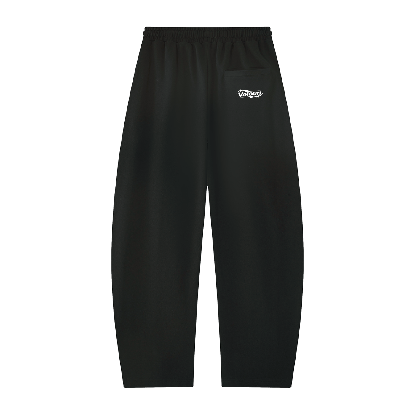 Velouri Striped Baggy Sweatpants - Black