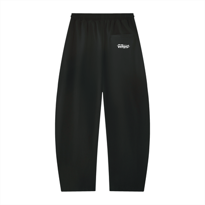 Velouri Striped Baggy Sweatpants - Black