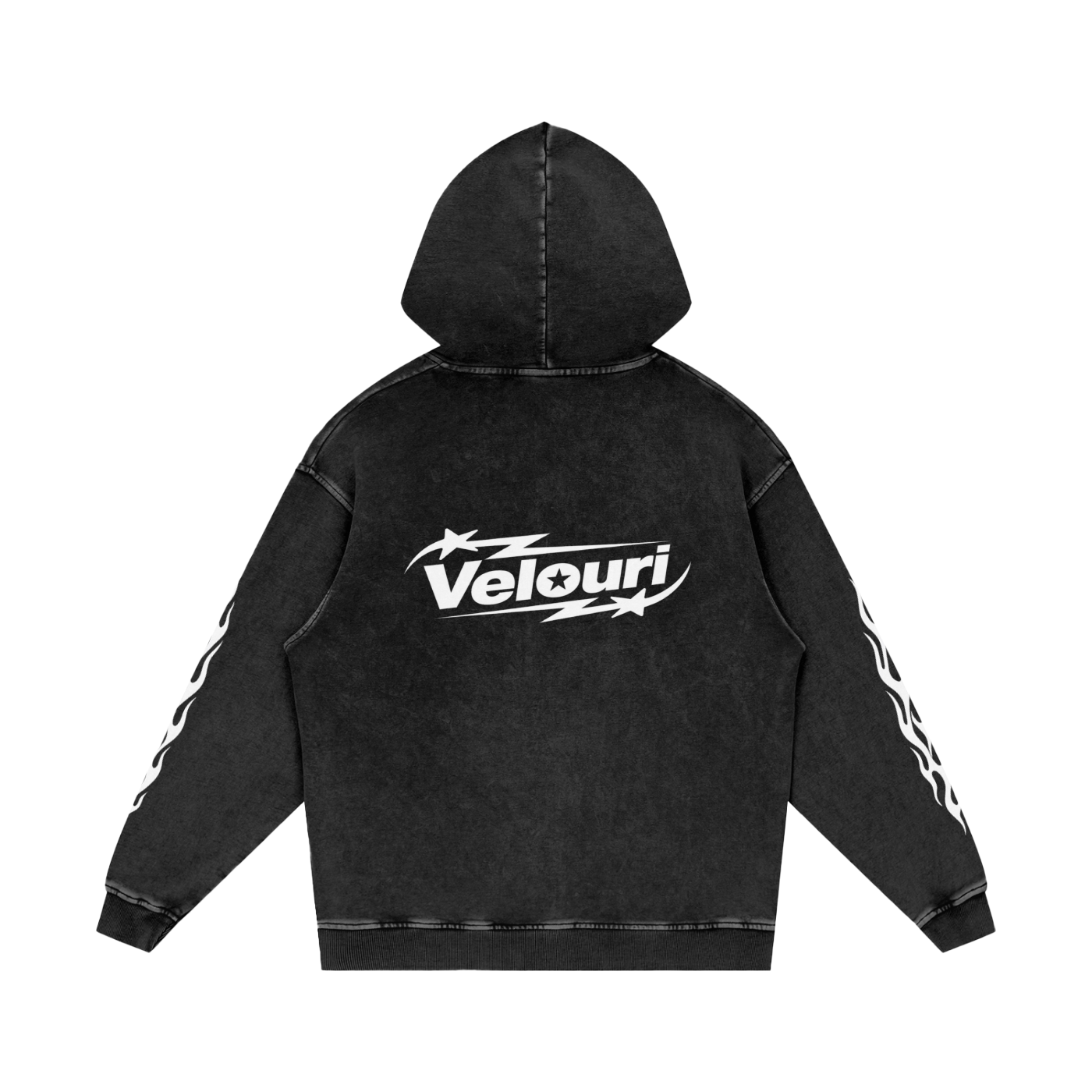Velouri Washed Hoodie - Black