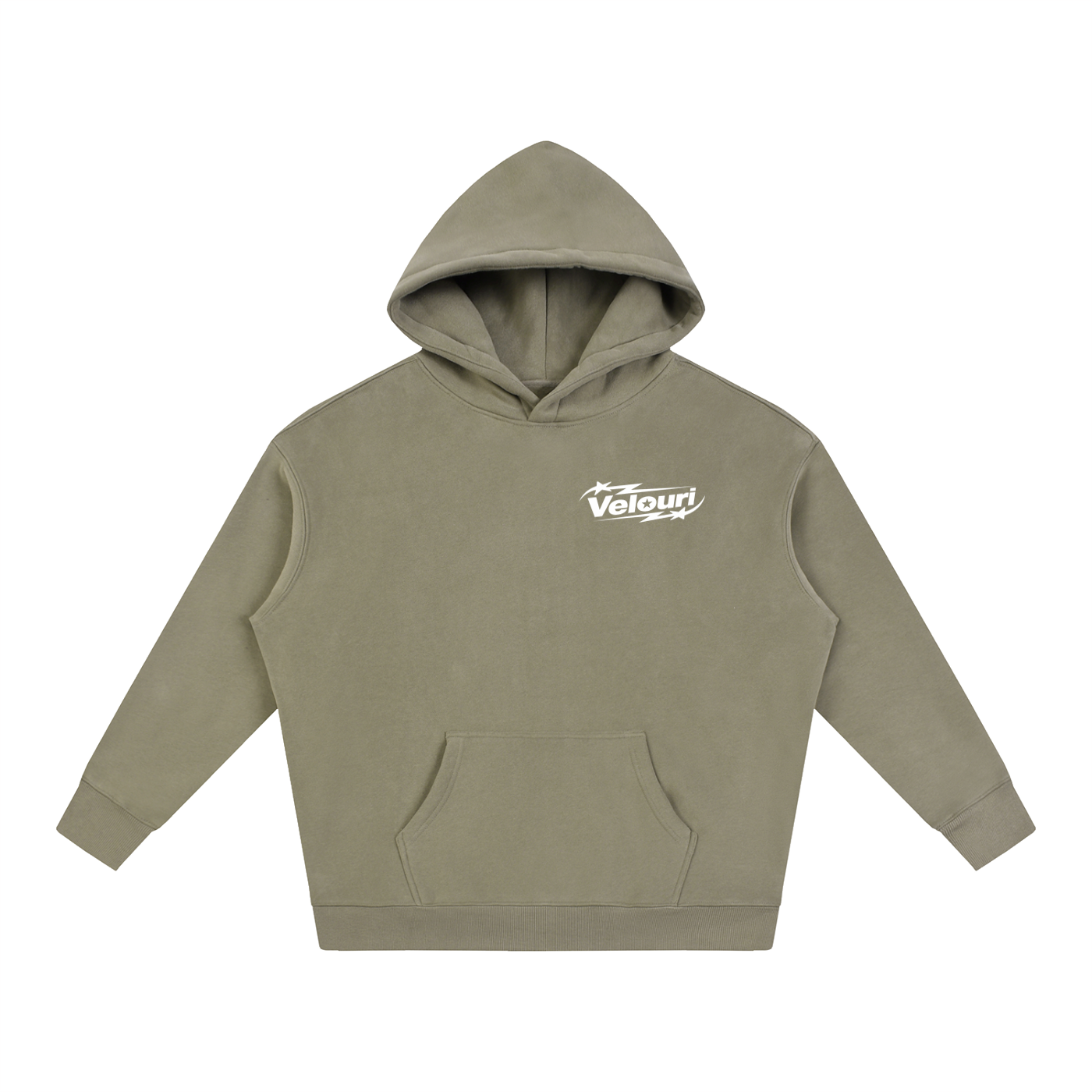 Velouri Fleeced Hoodie - Army